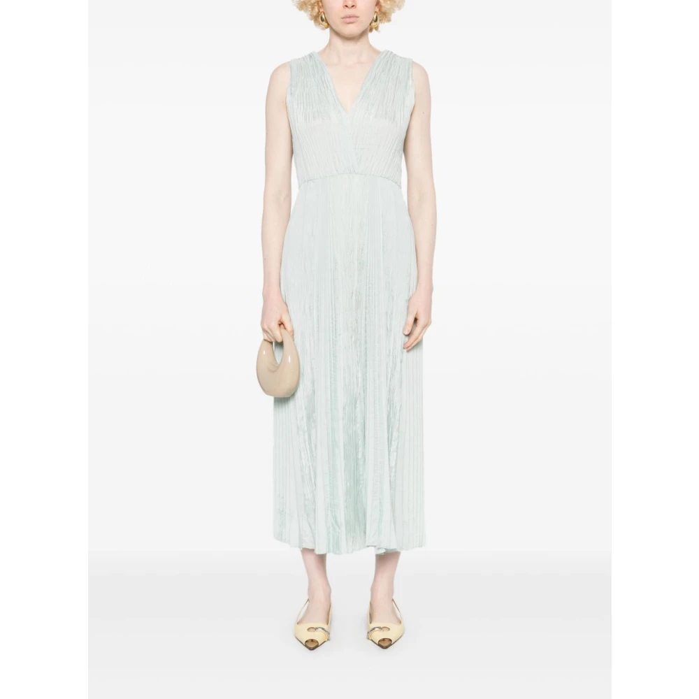 Forte Pastelblauwe Diepe V-hals Jurk Blue Dames