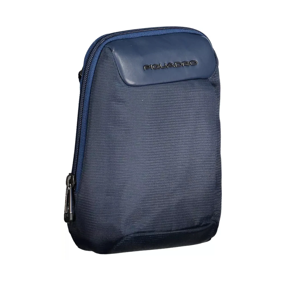 Piquadro Blauwe Rpet Schoudertas met Verstelbare Band Blue Heren