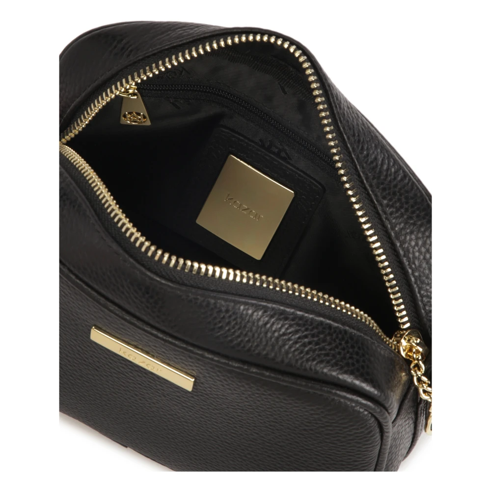 Kazar Kleine zwarte posttas met twee banden Black Dames