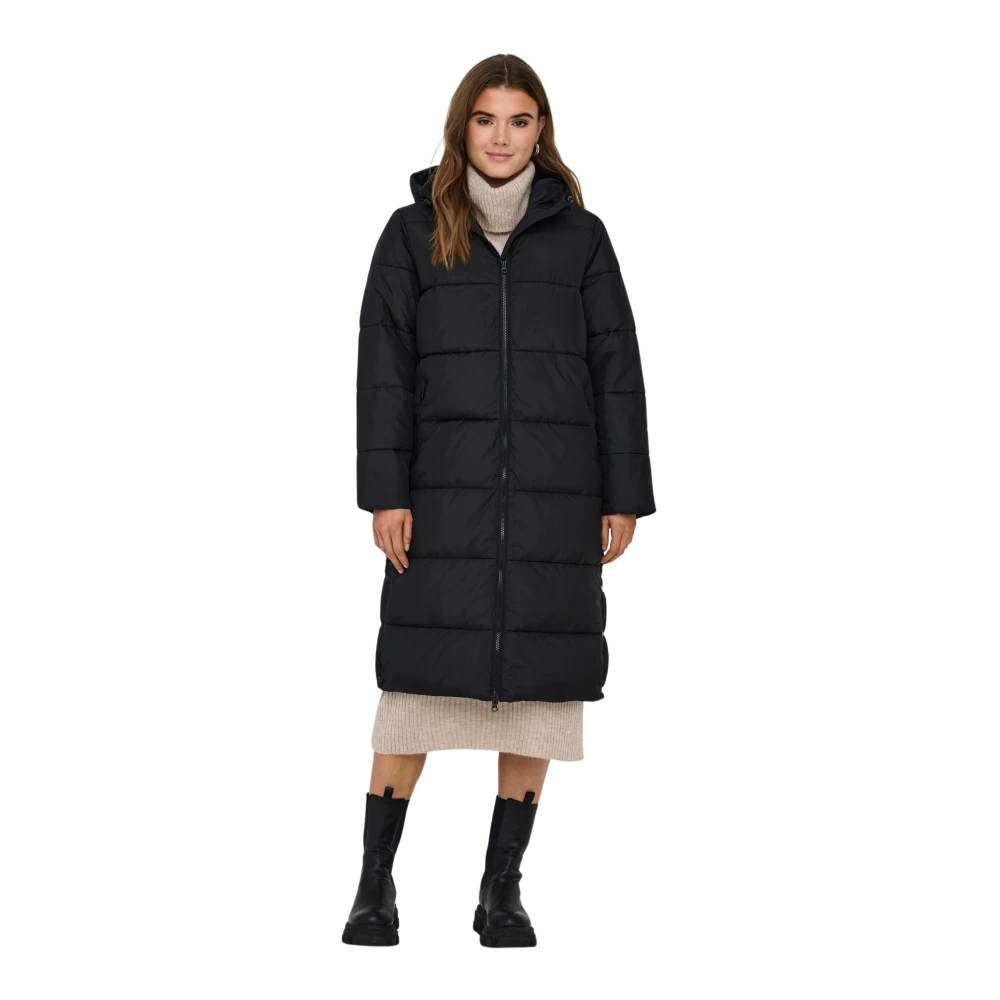 Only Montana Lange Gewatteerde Jas Black Dames