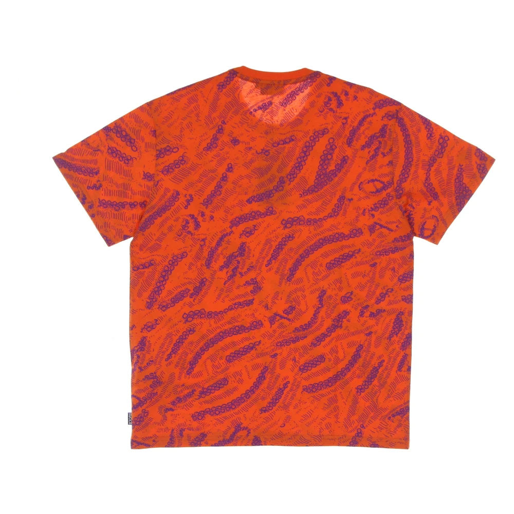 Octopus Sci-fi Oranje Tee met Print Orange Heren