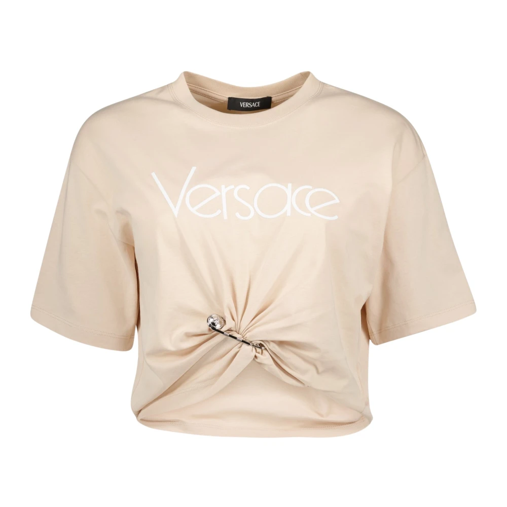 Versace Veiligheidsspeld T-shirt Court Beige Dames
