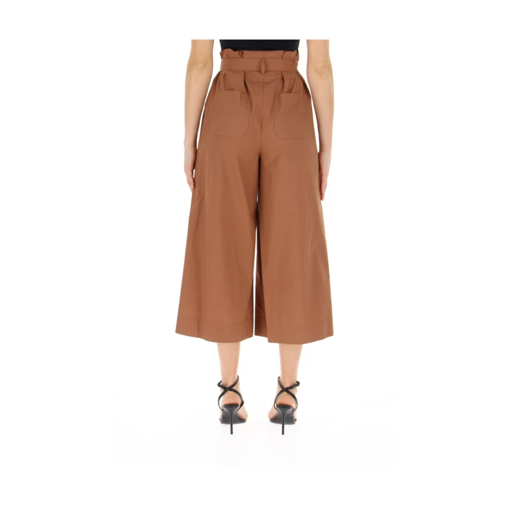 pinko Cropped Trousers Brown Dames
