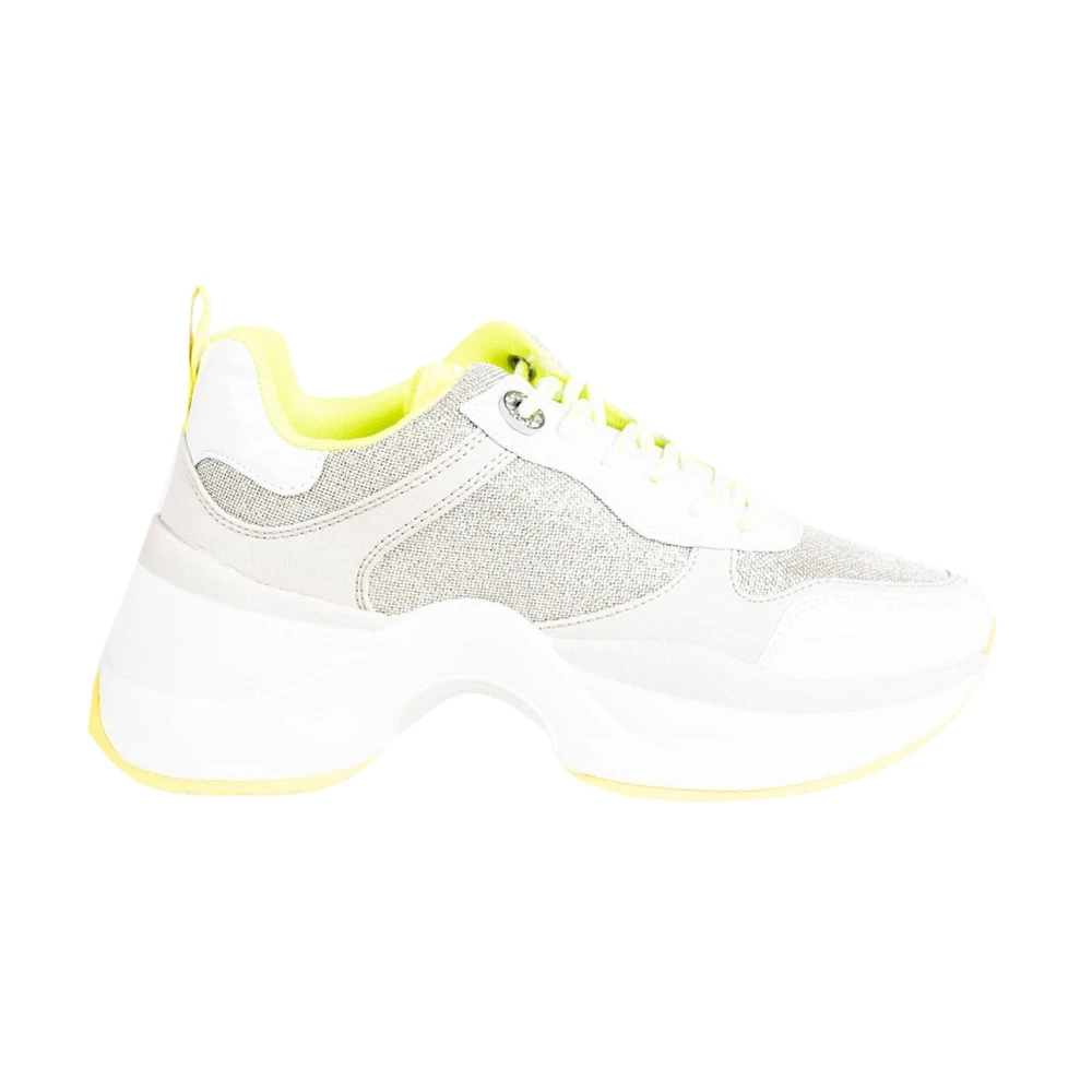Guess Platform Sneakers met Sparkelende Details Dames Schoenen Wit