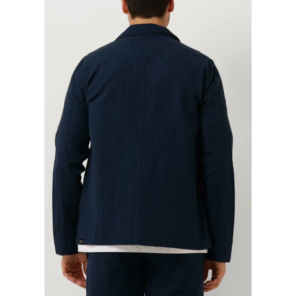 Butcher of Blue Worker Seersucker Blazer Blue Heren