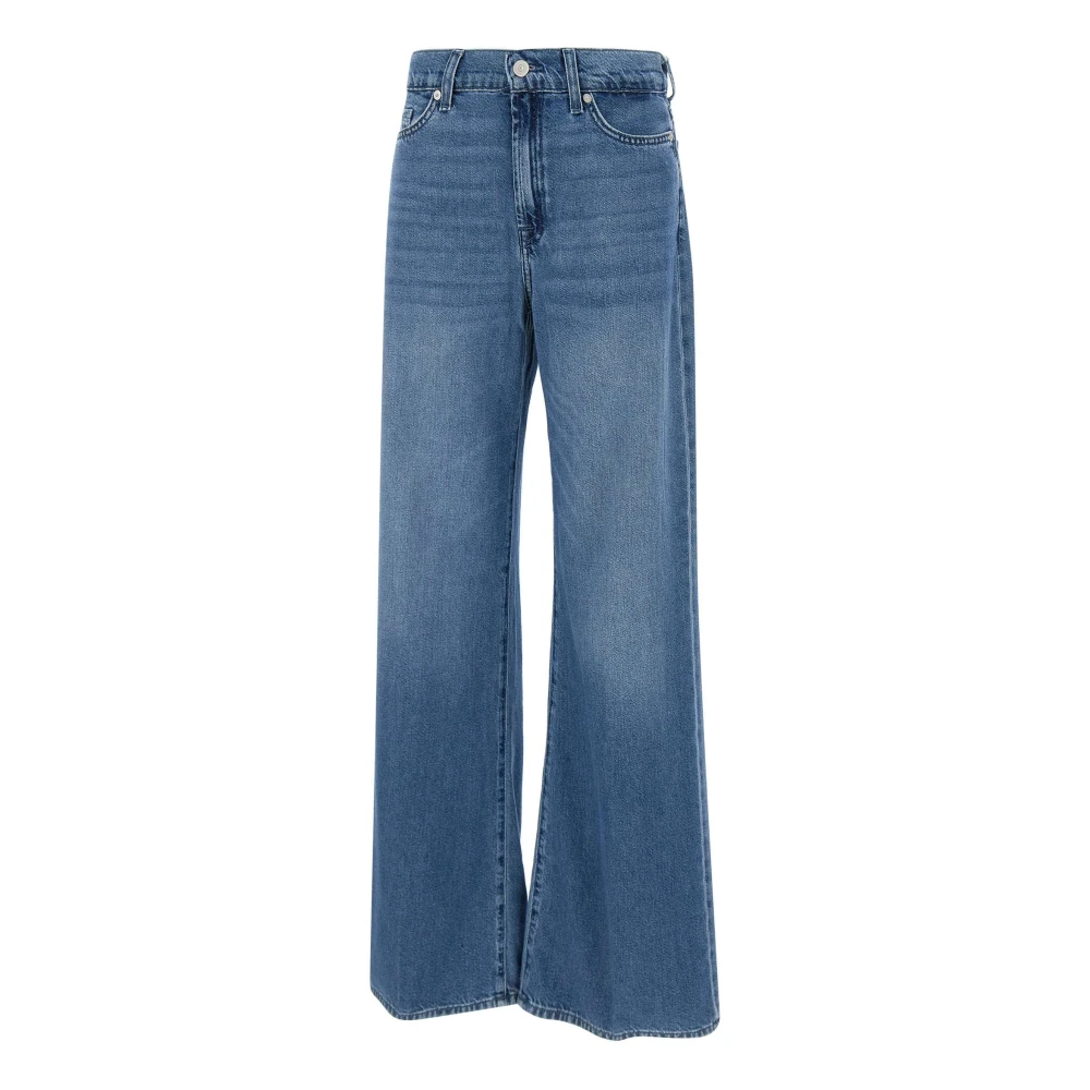 7 For All Mankind Women's Blue Lotta Jeans - Wide Jeans - W30 - Jeans