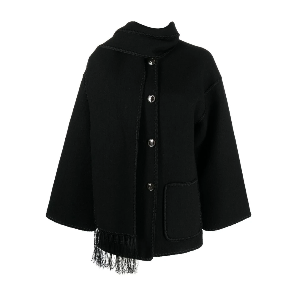TotêMe Zwarte Geborduurde Sjaaljas Black Dames