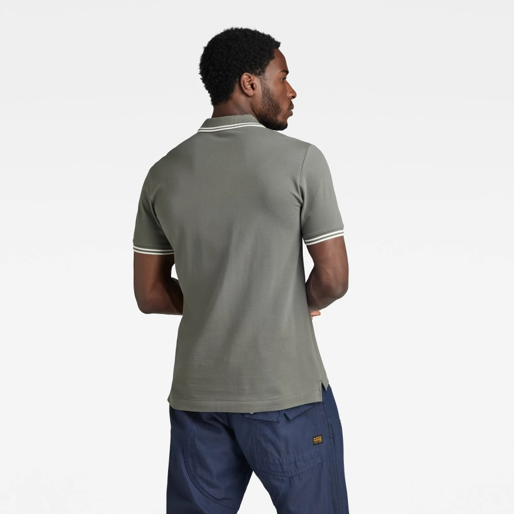 G-Star Slim Fit Gestreept Polo Shirt Green Heren