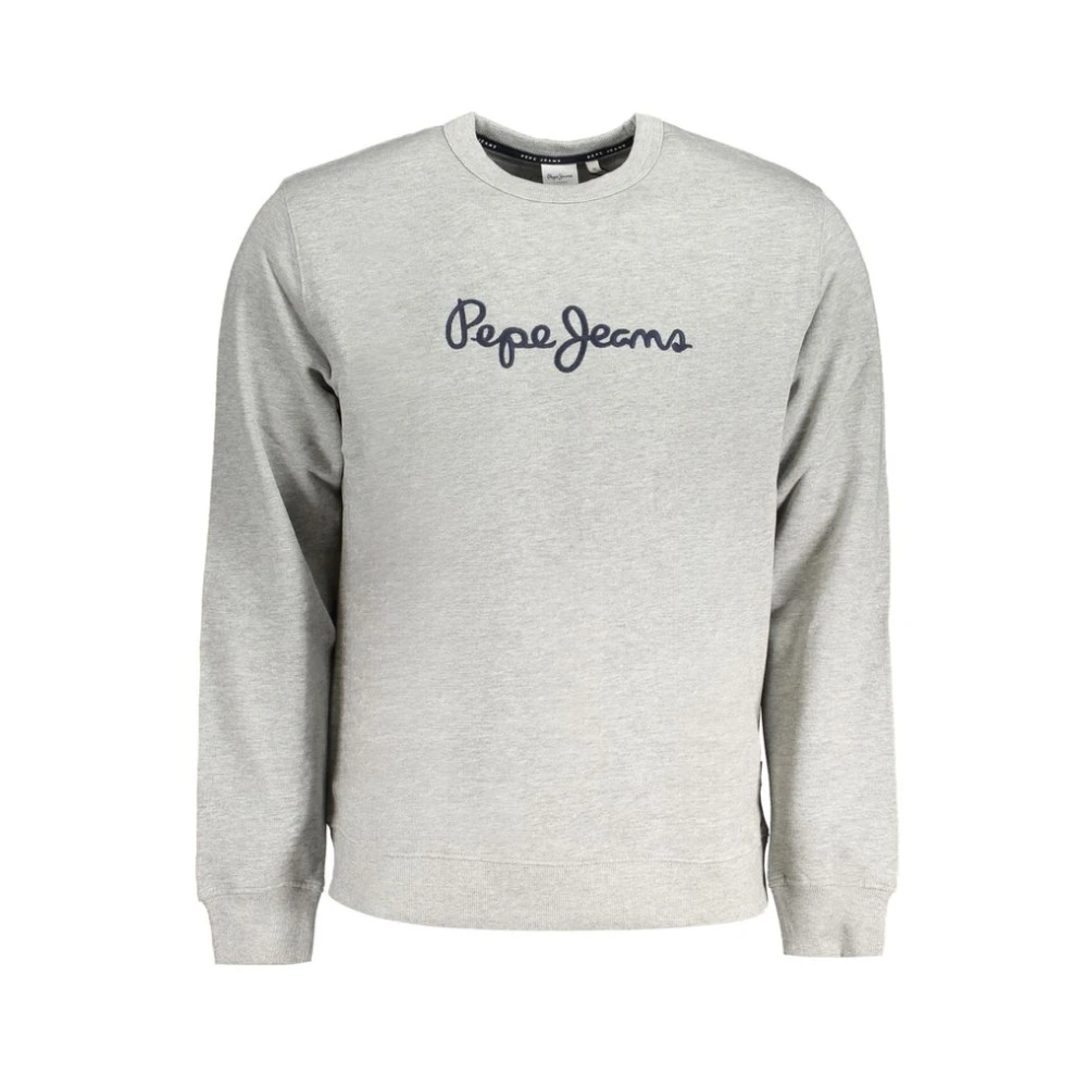 Pepe Jeans Grijze Katoenen Sweatshirt met Geborduurd Logo Gray Heren