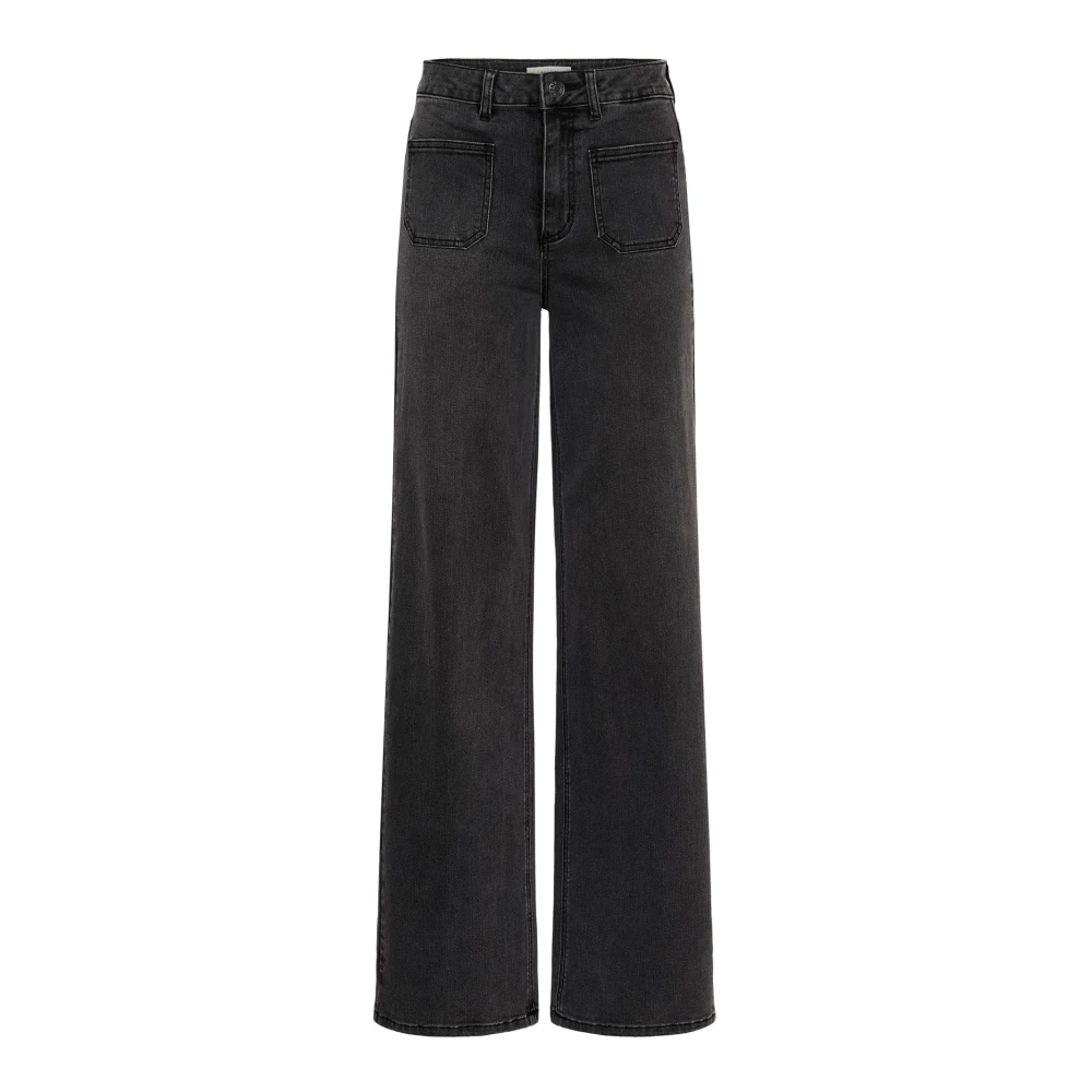 Kaffe Donna Gris Jeans A Gamba Larga Kabrook - Immagine 2