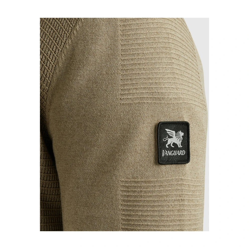 Vanguard Half Zip Katoen Modal Mouli Pullover Beige Heren