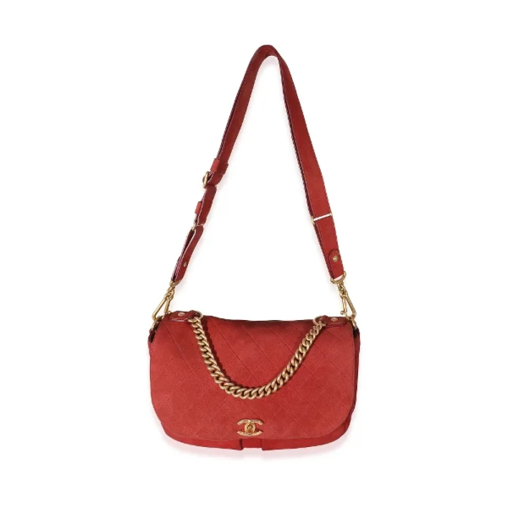 Chanel Vintage Pre-owned Suede crossbody-bags Red Dames