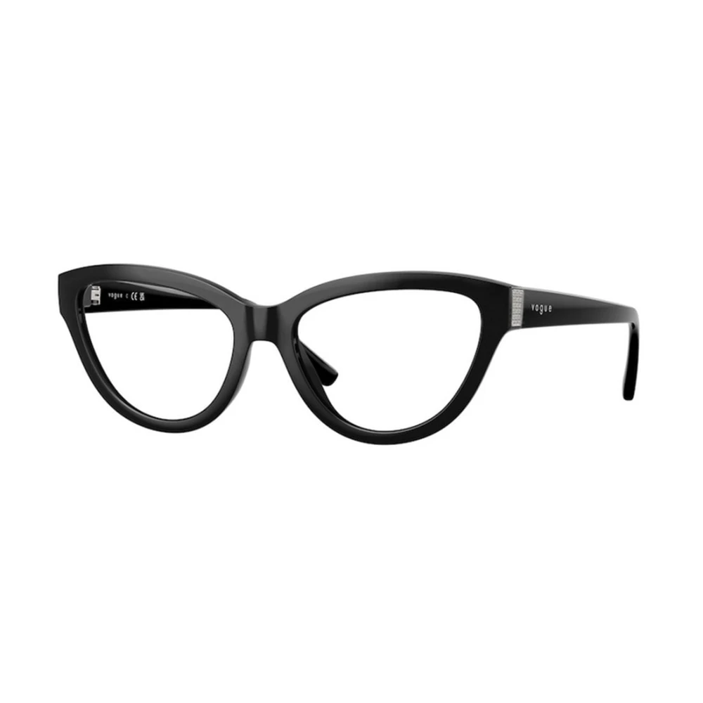 Vogue Women's Black Glasses, 54 Mm, Cat Eye Optical Frame