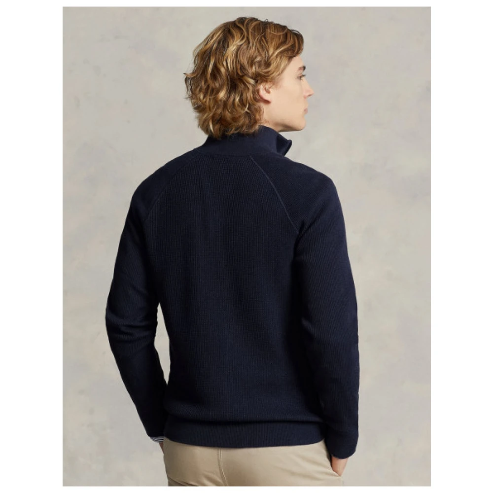 Polo Ralph Lauren Gebreide katoenen rits-trui Blue Heren
