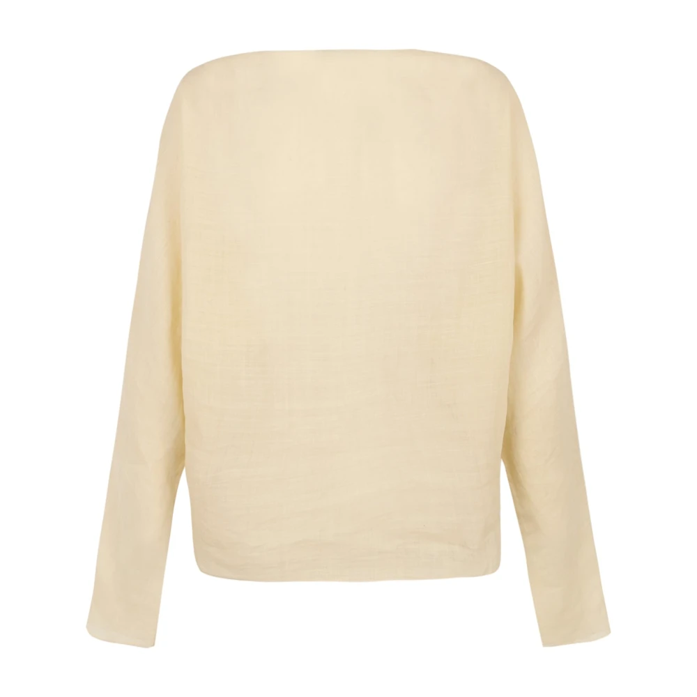 Cortana Ramie Top met Japanse Mouwen Beige Dames