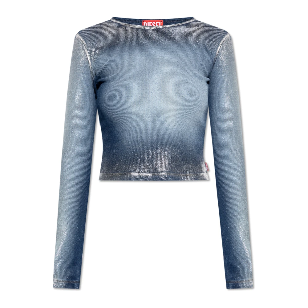 Diesel Donna Blu Top A Maniche Lunghe
