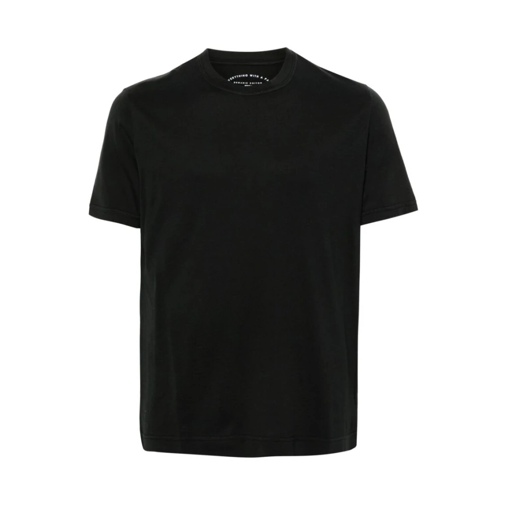 Fedeli Zwarte Katoenen Crew Neck T-shirt Black Heren