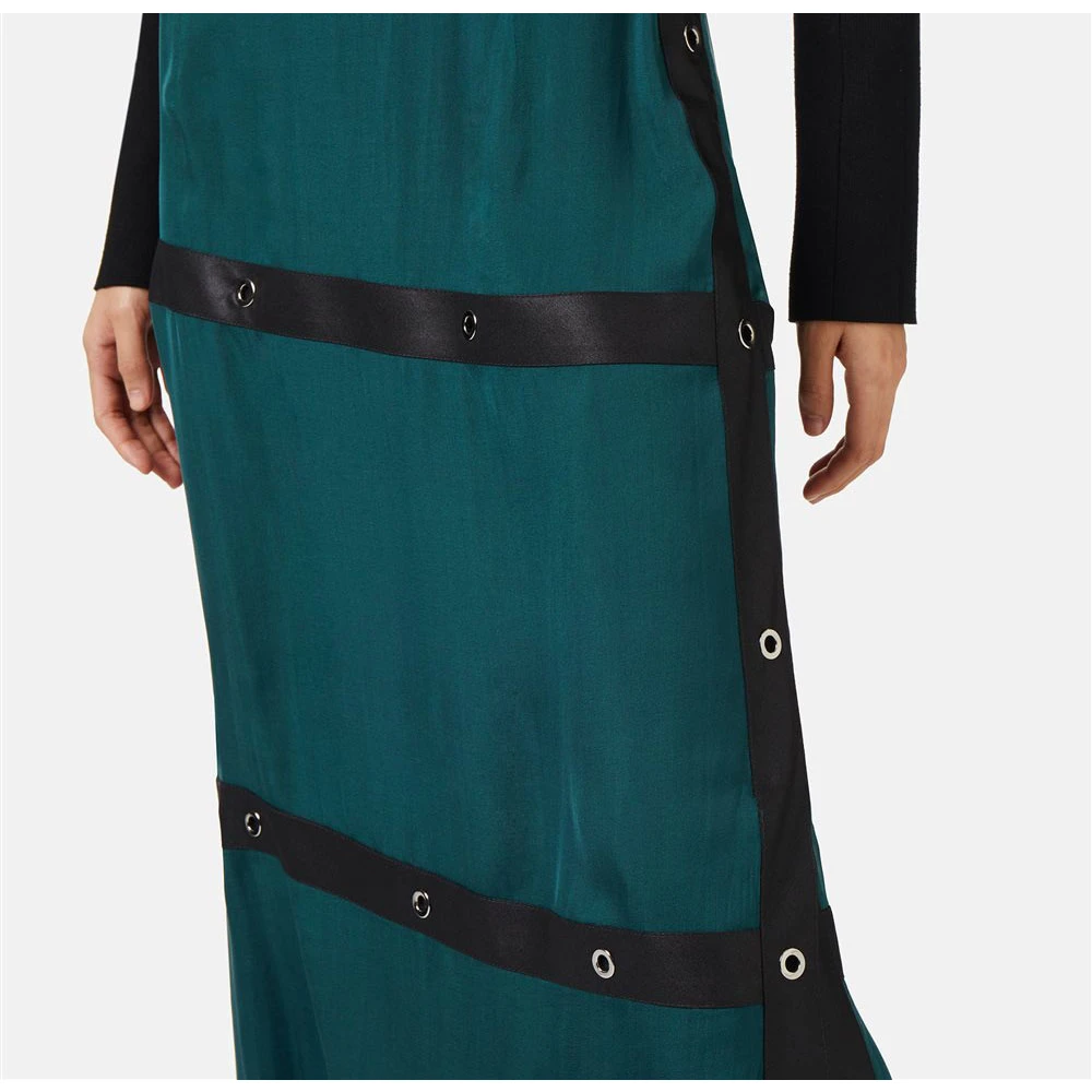 Iceberg Zijden chiffon rok met koele wollen details Green Dames