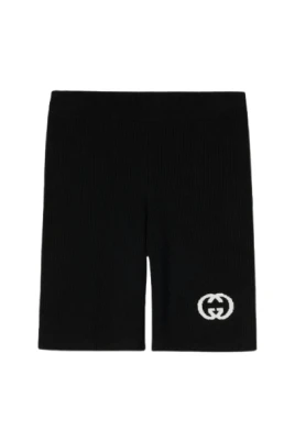 Ribbade Shorts med Intarsia