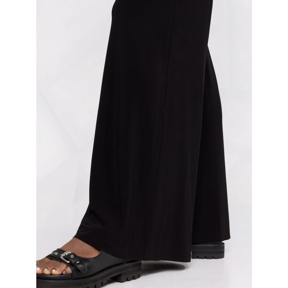 Norma Kamali Zwarte hoge taille uitlopende broek Black Dames
