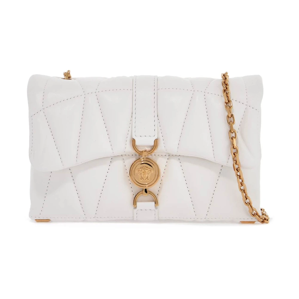 Versace Gewatteerde Nappa Leren Mini Tas White Dames