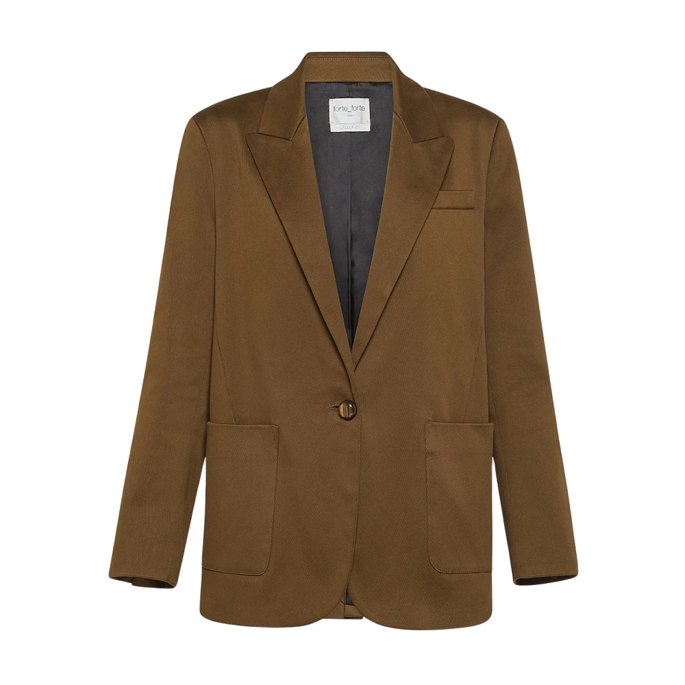 Forte Zware Katoenen Herenjas Cover Brown Dames
