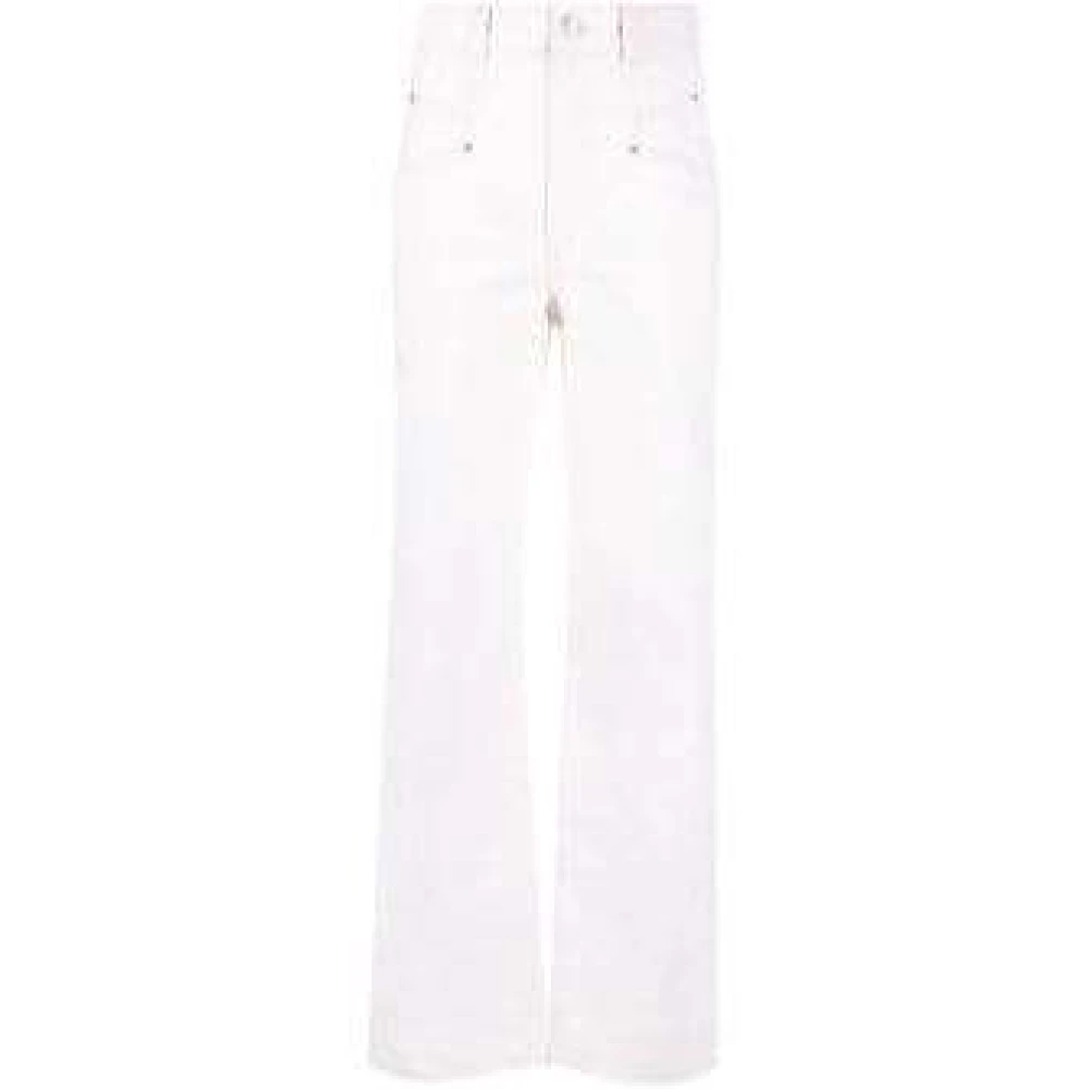 Isabel marant Flared Denim Jeans met Stud Detailing White Dames