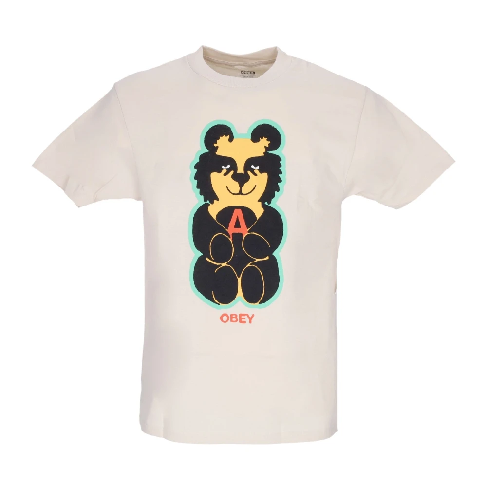 Obey Klassieke Teddy Cream Tee met Print Beige Heren