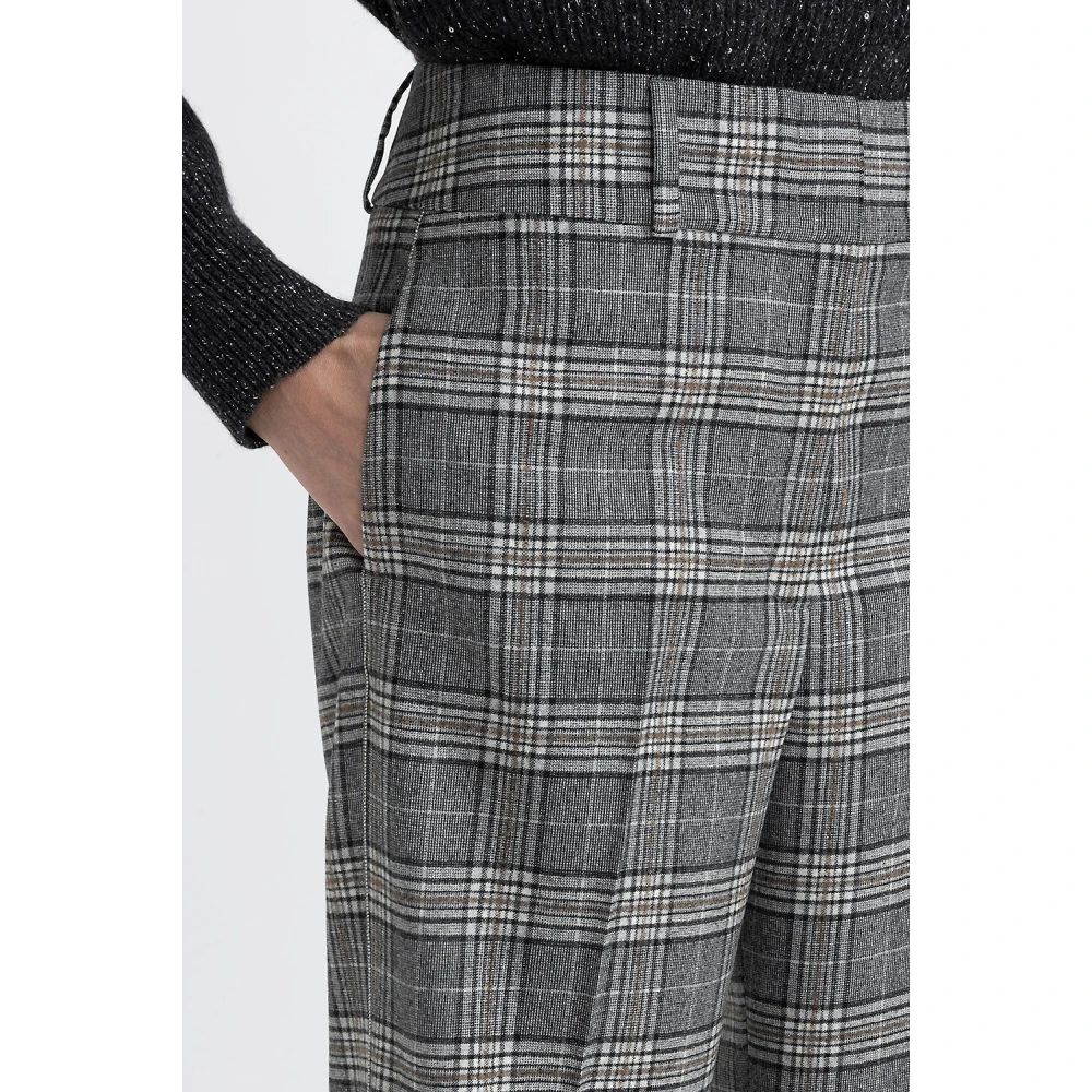 PESERICO Wollen op maat gemaakte verkorte broek Gray Dames
