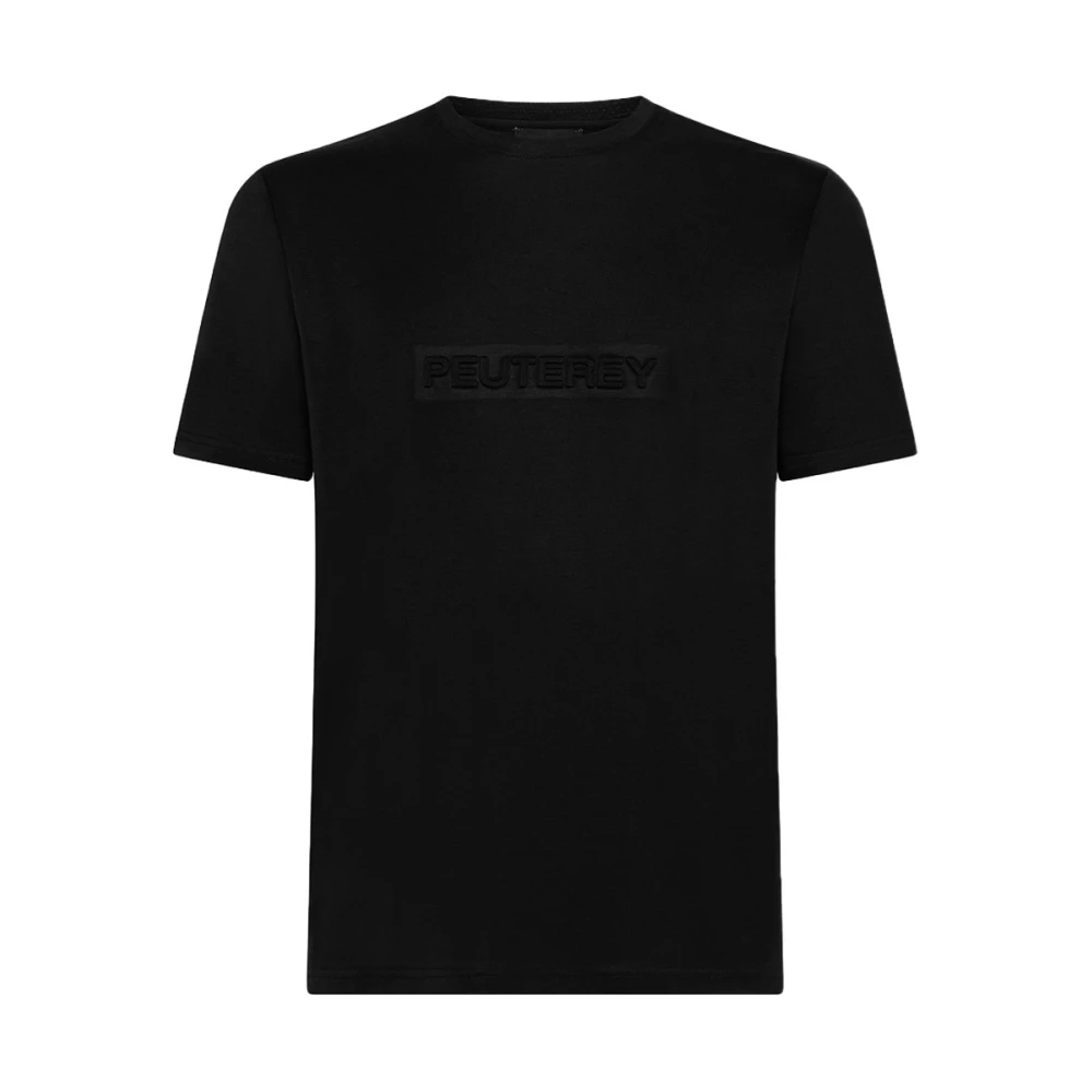 Peuterey Zwarte Heren Embossed T-shirt Black Heren
