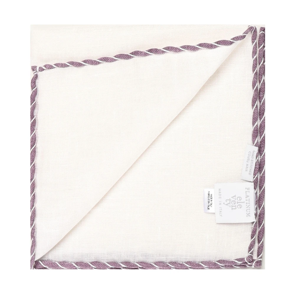 Eleventy Linnen Sjaal Wit Mauve Italië White Heren