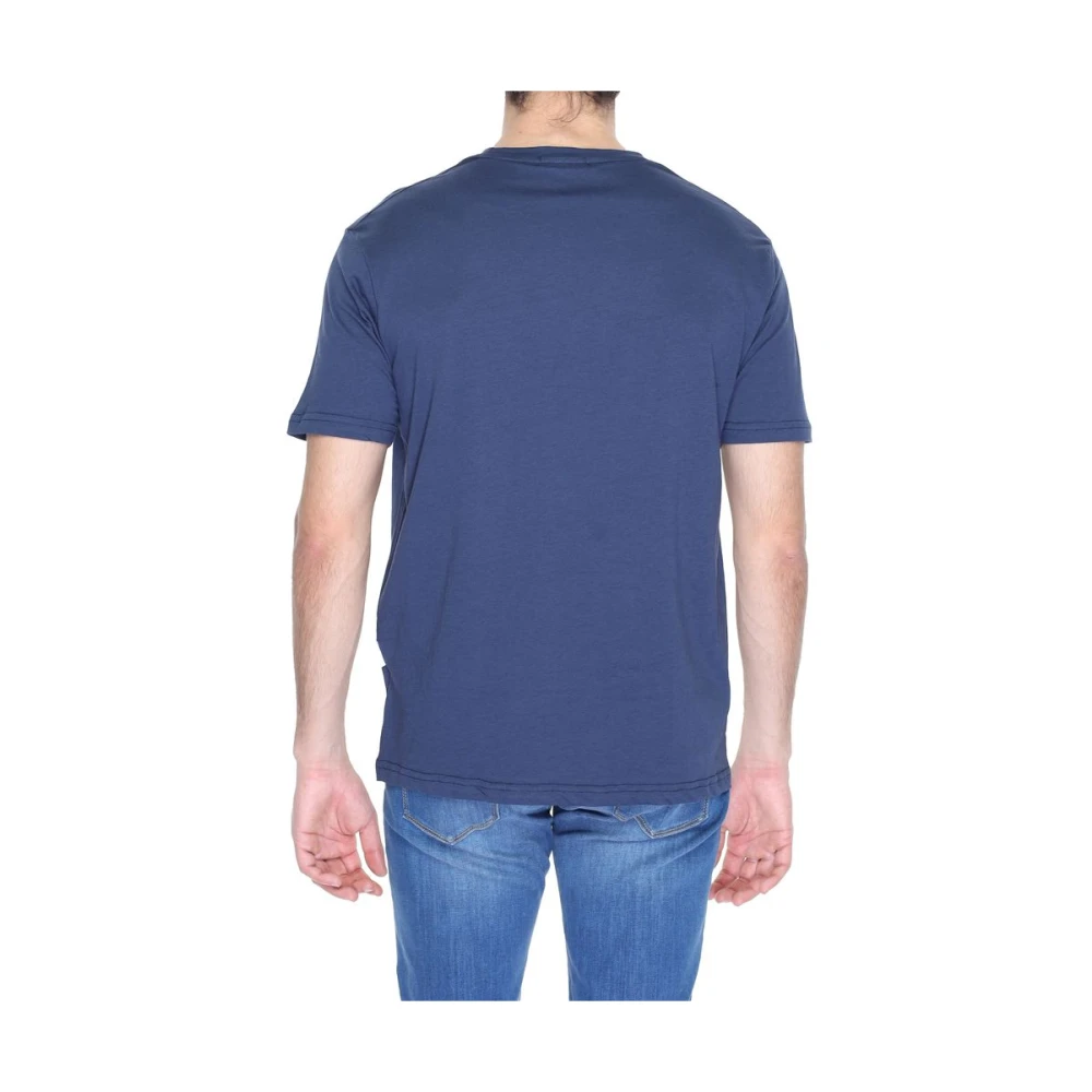 Gianni Lupo Blauw Katoenen Heren T-shirt Lente Zomer Collectie Blue Heren
