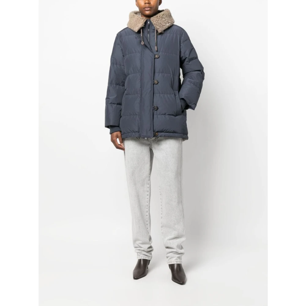 BRUNELLO CUCINELLI Blauwe Aw23 Dames Parka Jas Blue Dames