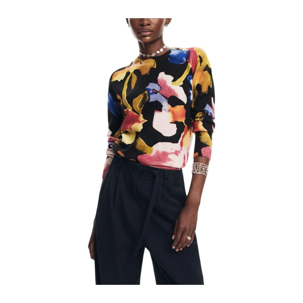 Desigual Zwarte Acryl Gebreide Tops & T-Shirts Multicolor Dames