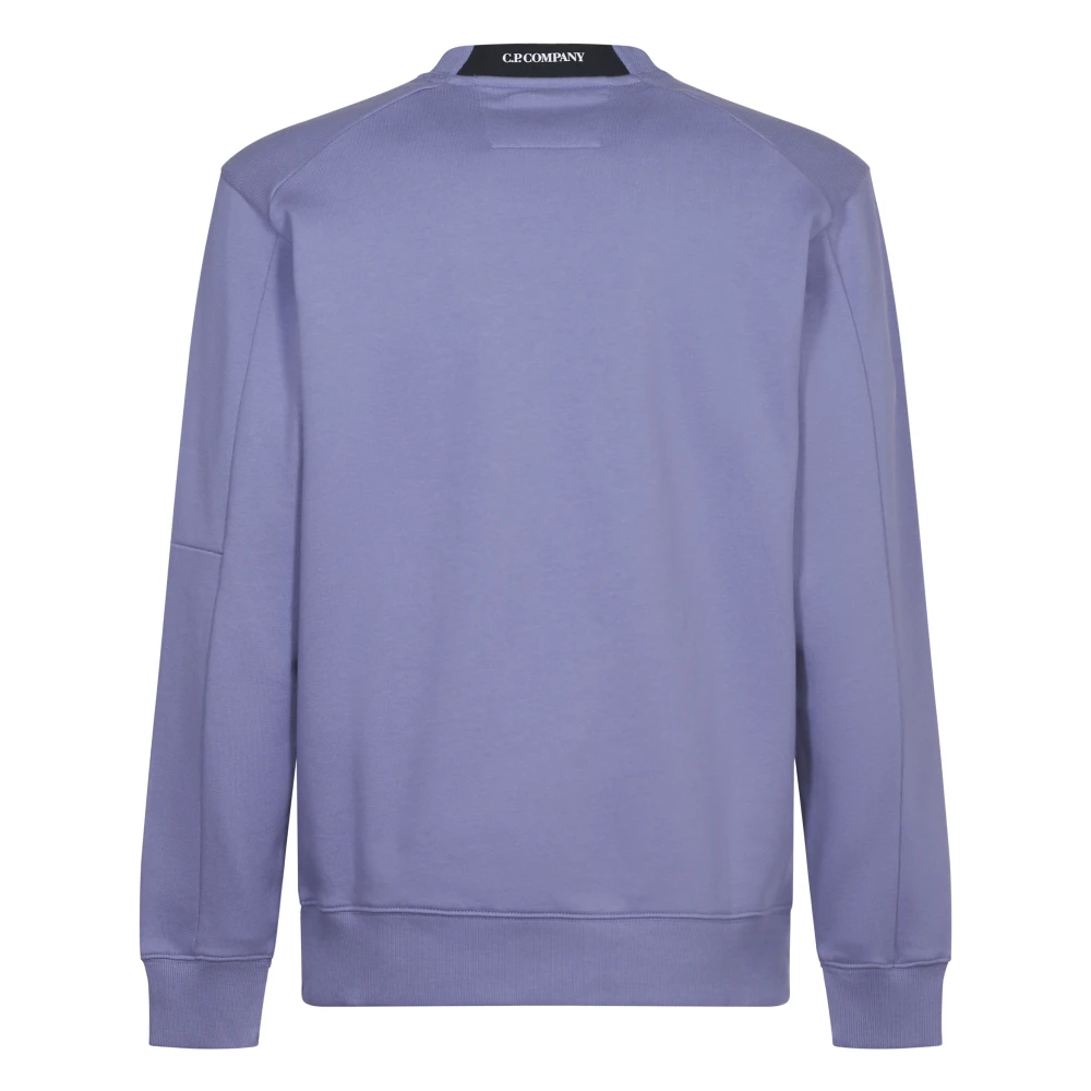 C.P. Company Diagonal Raised Fleece Crew Neck Sweatshirt Purple Heren