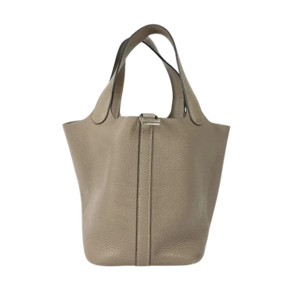 Hermès Vintage Pre-owned Leather handbags Gray Dames