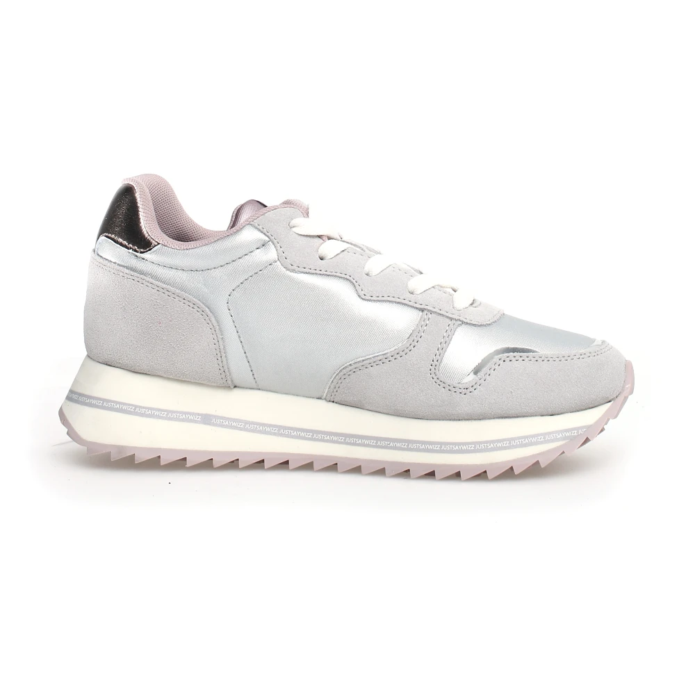W6yz Women's Gray Sneakers, 7 Uk, Grey Sequin Trainers
