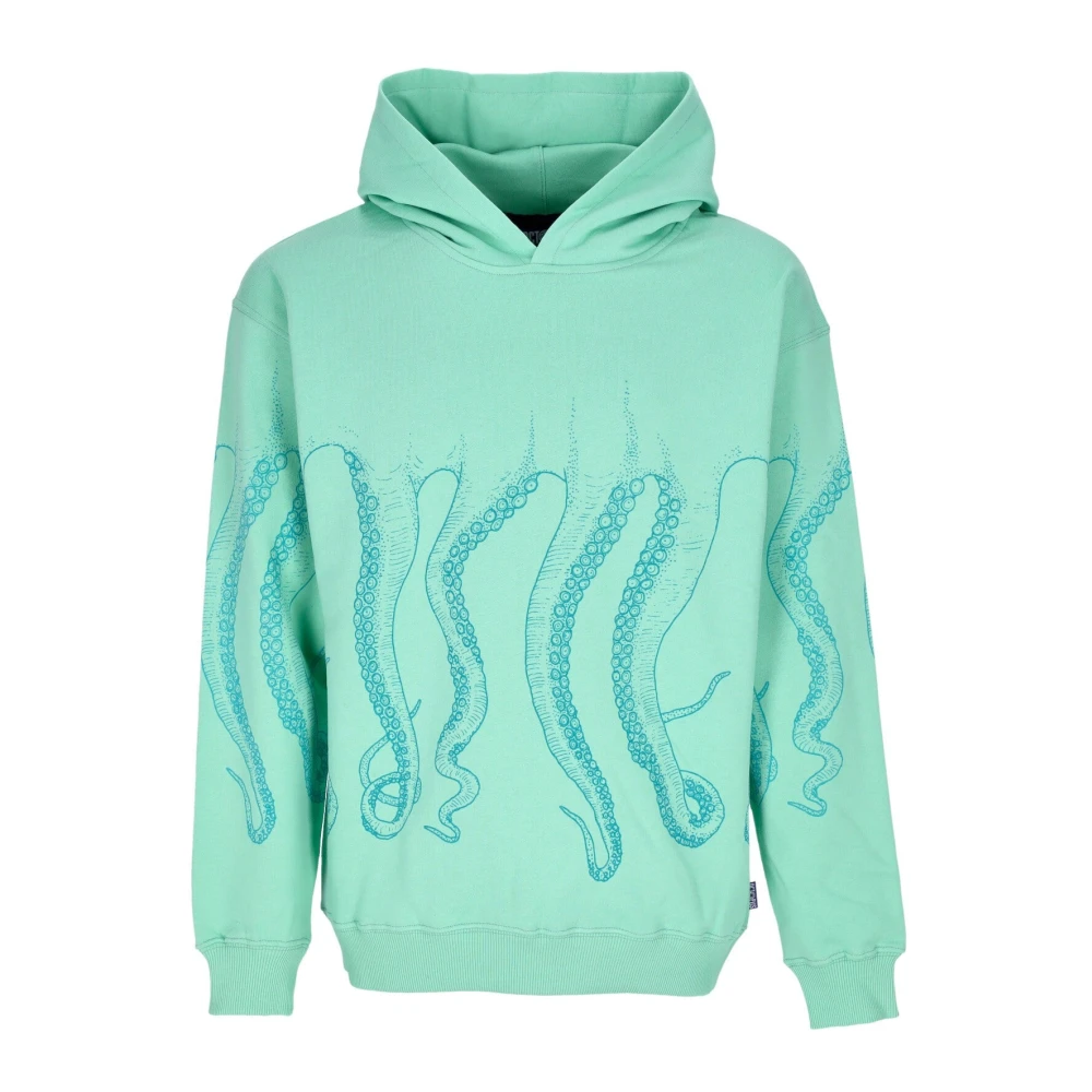 Octopus Men's Green Outline Hoodie Mint Lightweight Sweatshirt