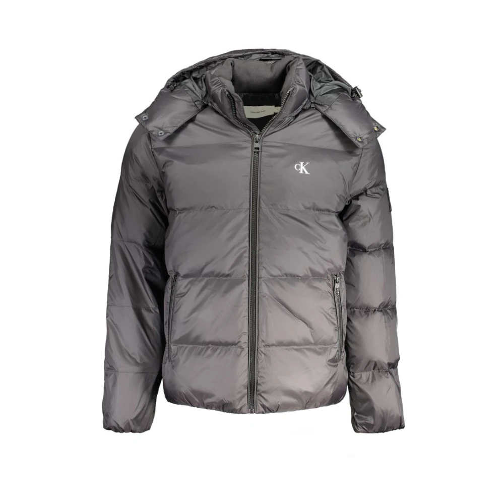 Calvin Klein Zwarte nylonjas met capuchon Black Heren