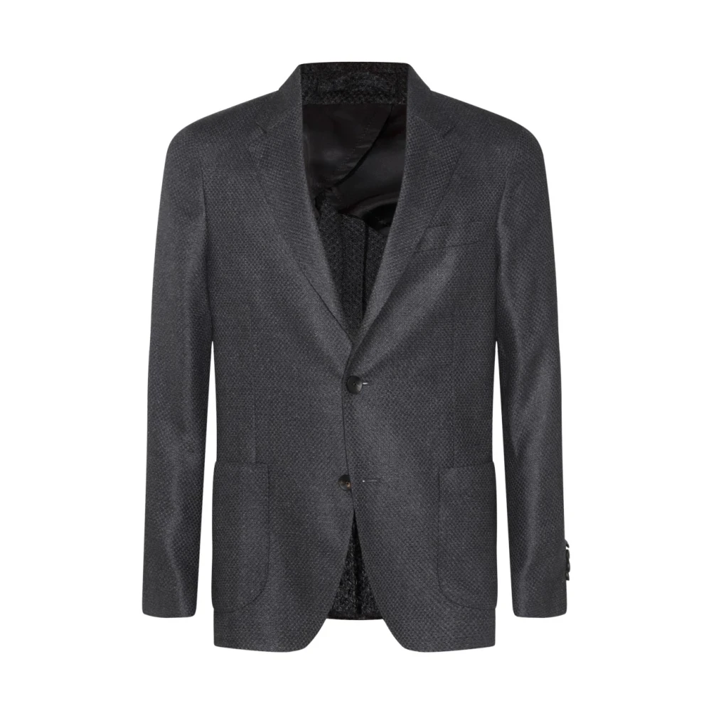 Lardini Grijze Wollen Blazer Jas Gray Heren