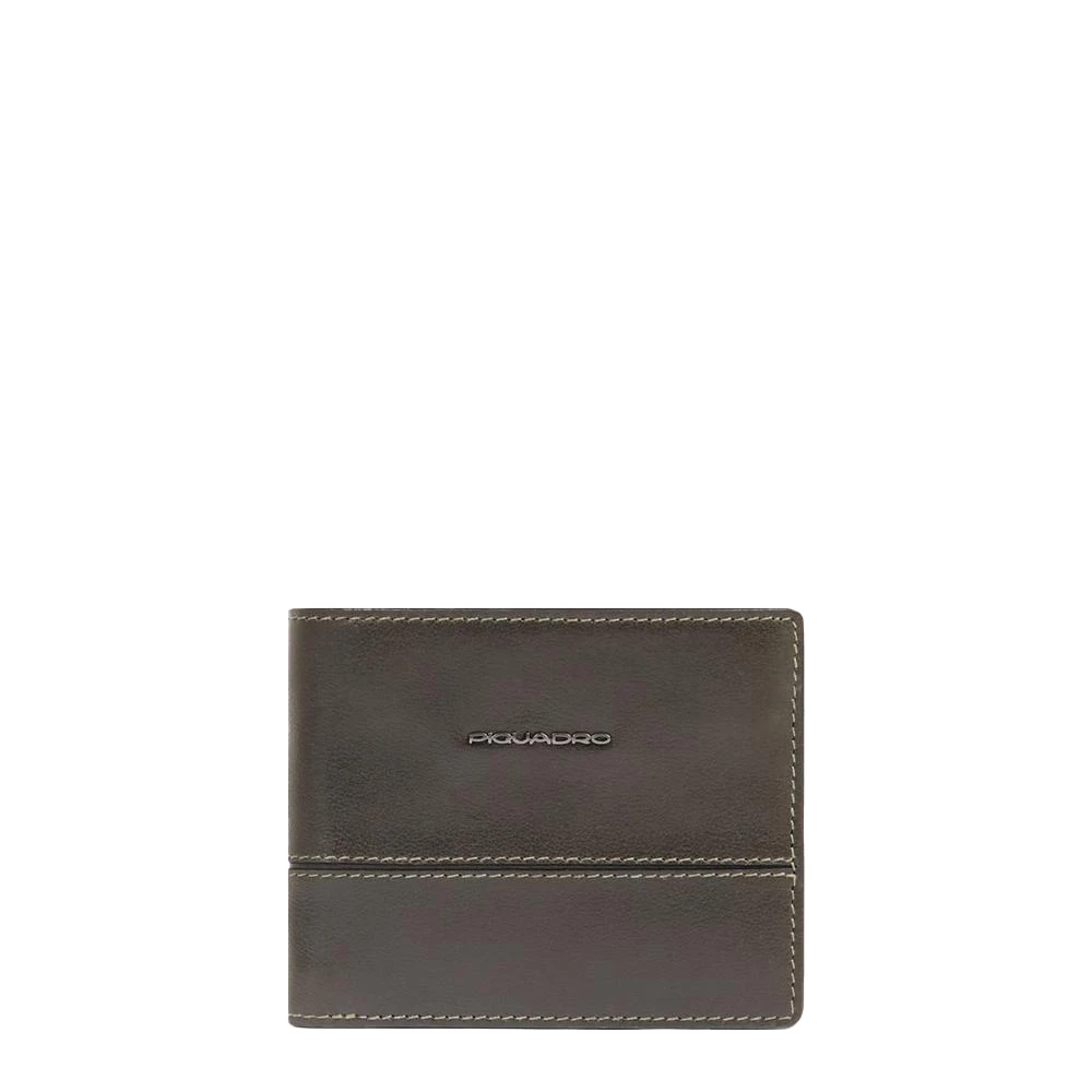 Piquadro Mannelijk Groente Accessoires Heren, Groen, One Size, Men’s Leather Wallet With Coin Pocket, Credit Card Facility, Flip Out Id Holder And Rfid Protection