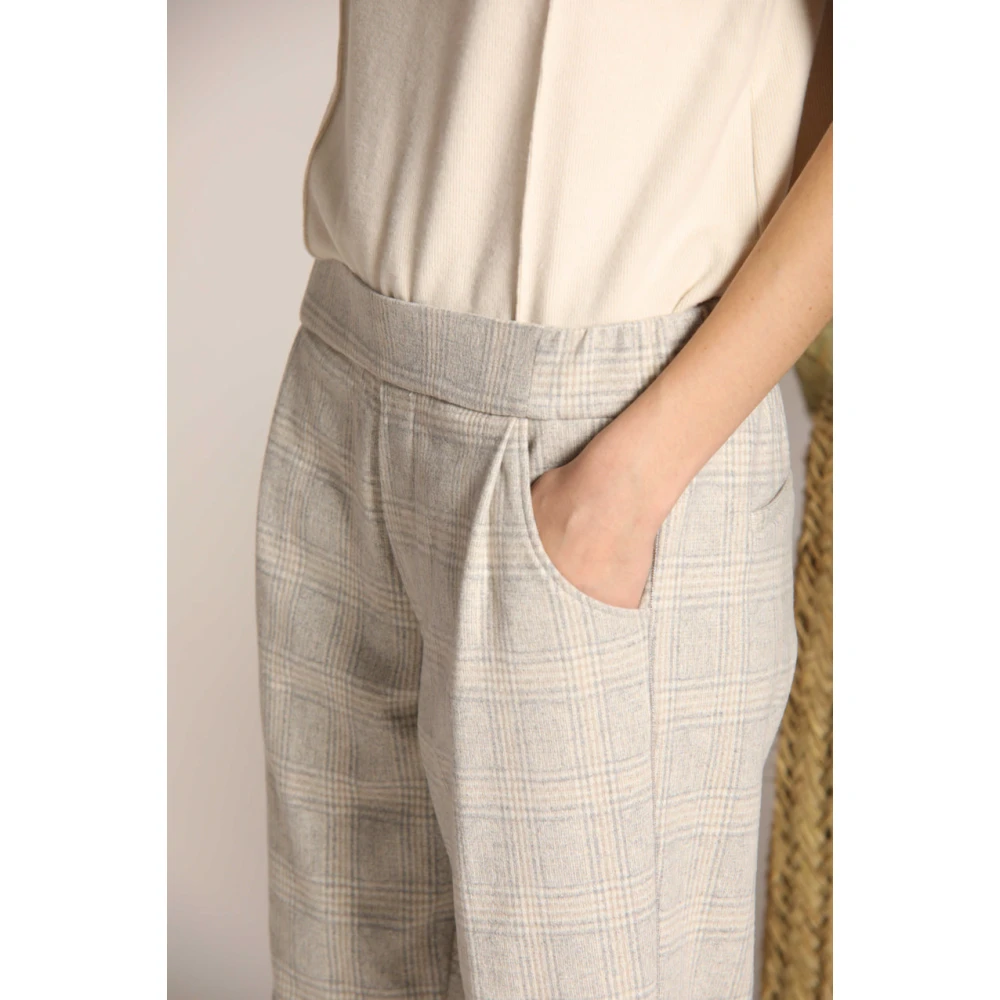 Mason's Glen Check Easy Jogger Chino Broek Gray Dames