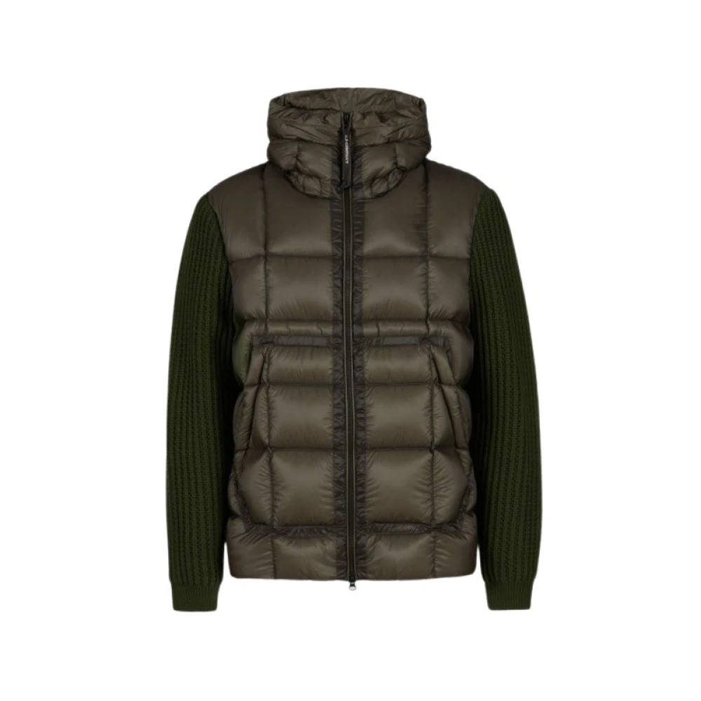 C.p. Company , Down Jackets, Male, Green, L, Goggle Crew Knit