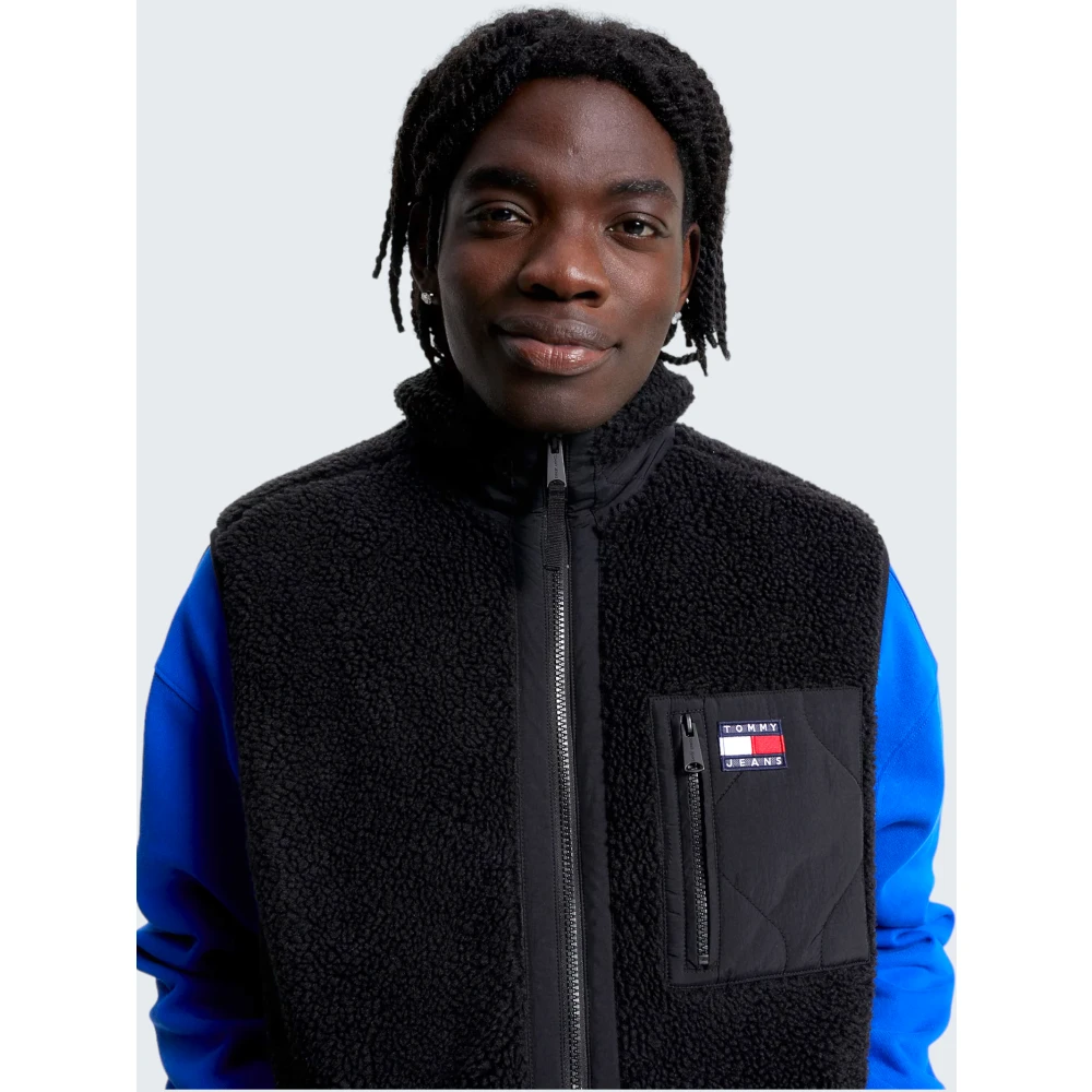 Tommy Hilfiger Zwarte Sherpa Jassen Black Heren