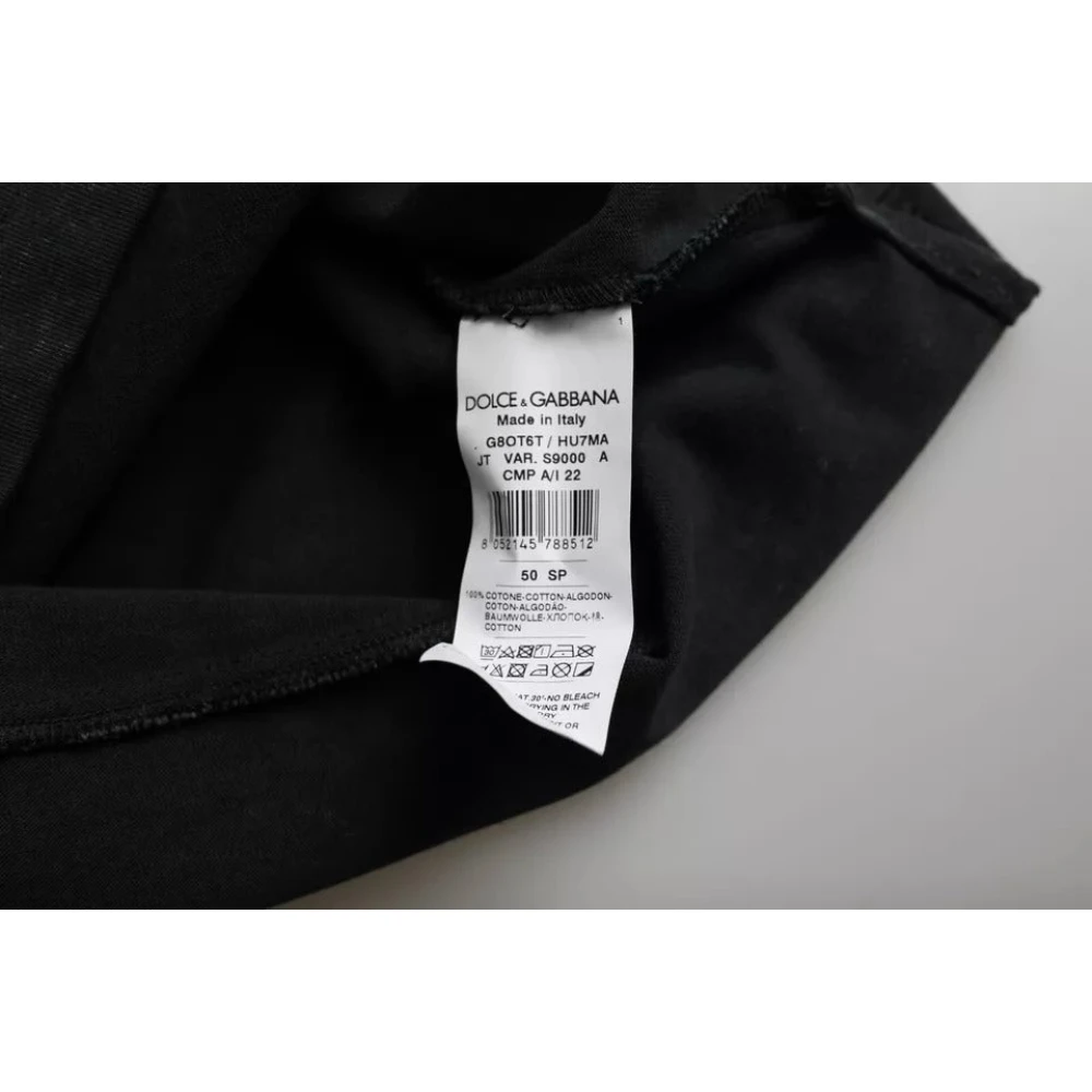 Dolce & Gabbana Grafische Print Katoenen T-Shirt Black Heren