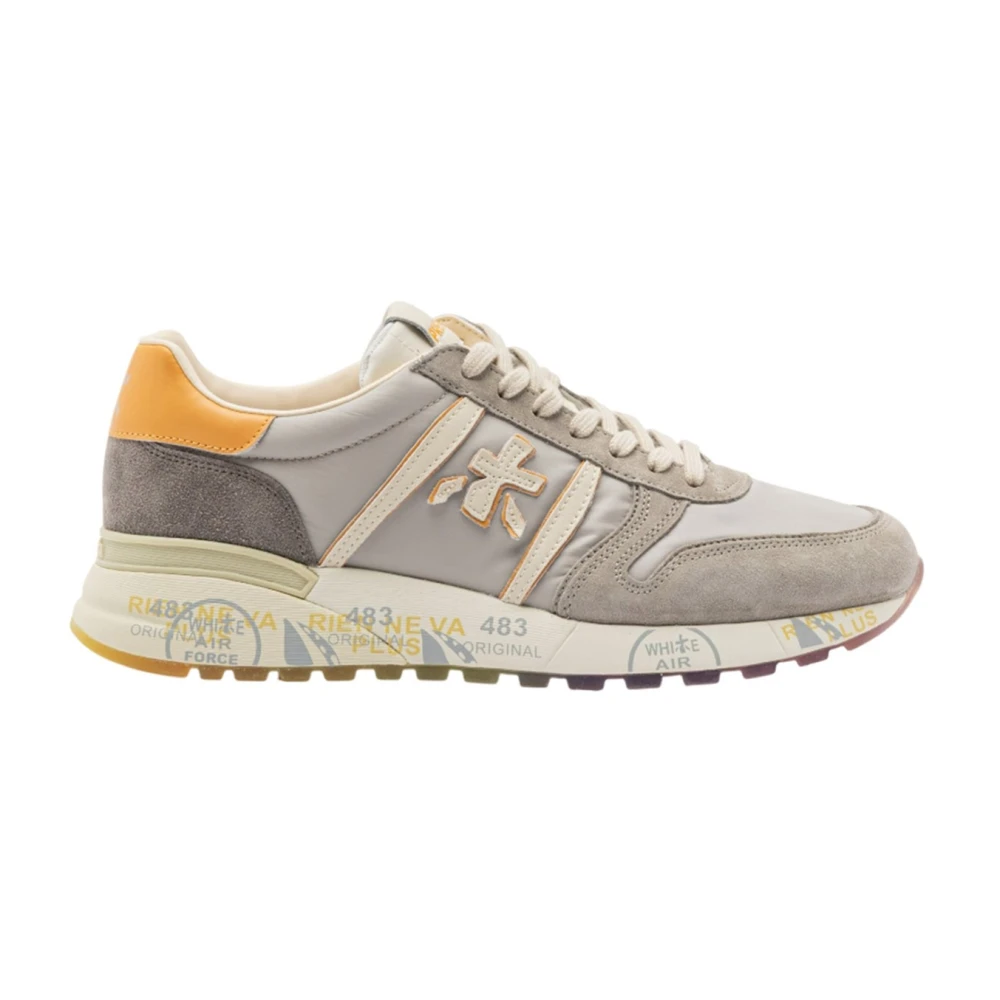 Premiata Sportieve Grijze Leren Sneakers Heren Schoenen Grijs