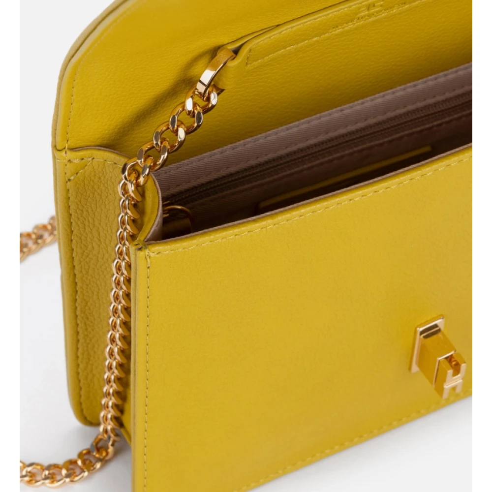 Elisabetta Franchi Gele Kleine Schoudertas met Ketting Yellow Dames