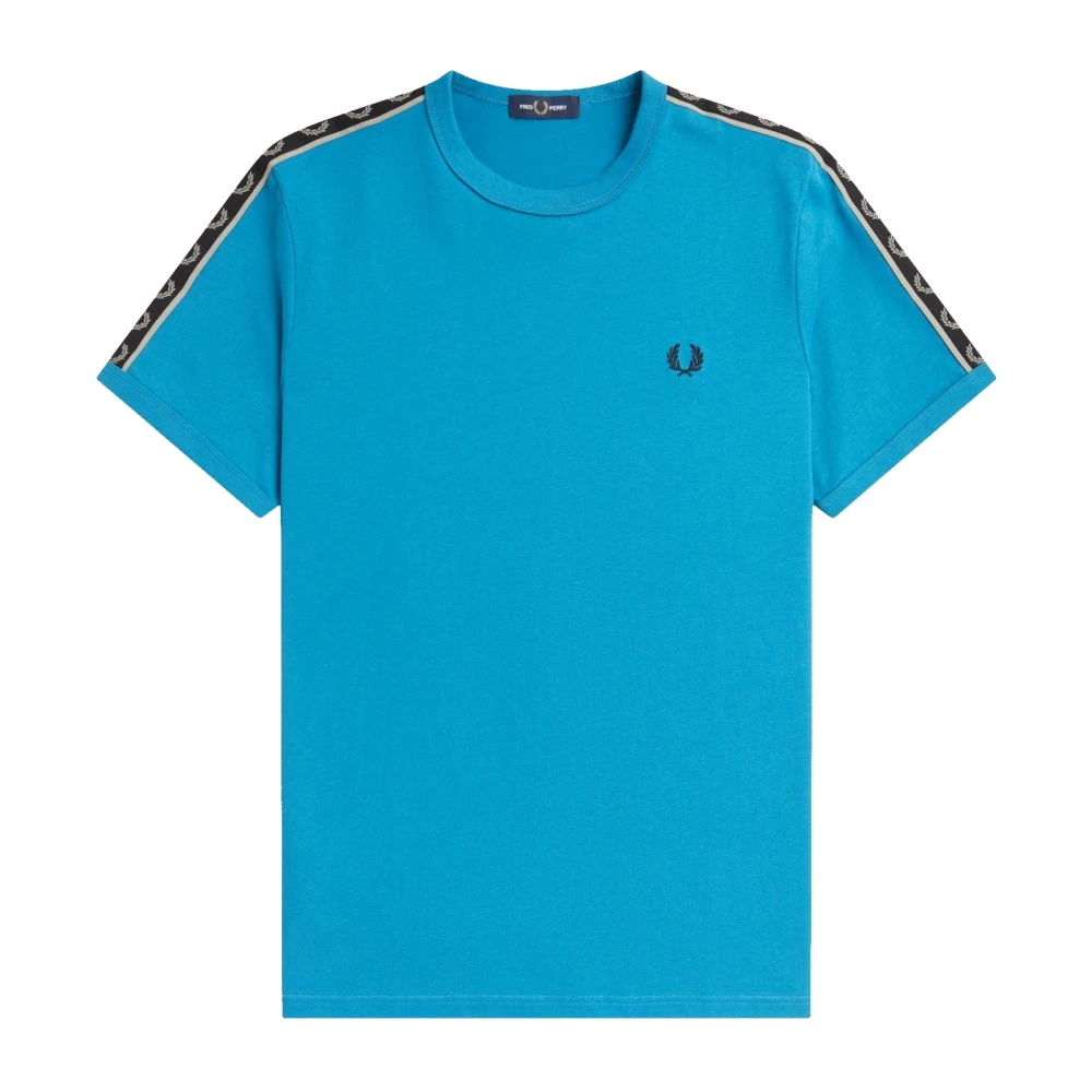 Fred Perry Retro Laurel Tape Ringer T-Shirt Blue, Herr