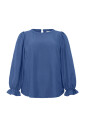 chemisier-bleu-col-rond-uni