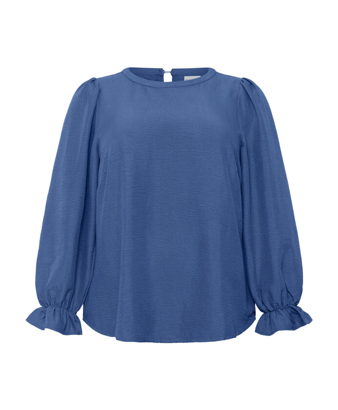 chemisier-bleu-col-rond-uni